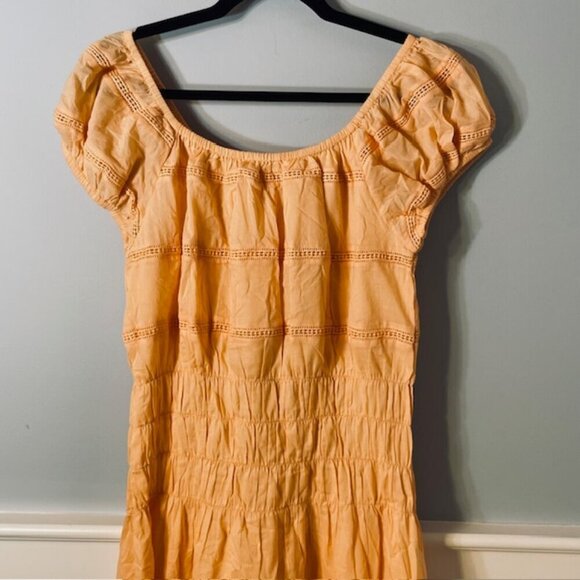 Olivia James The Label Tiered Eyelet Trim Maxi Peasant Dress NWT Size Small - Picture 5 of 10